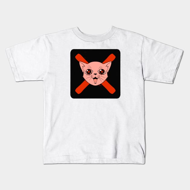 Cancel Cat Kids T-Shirt by Yadoking